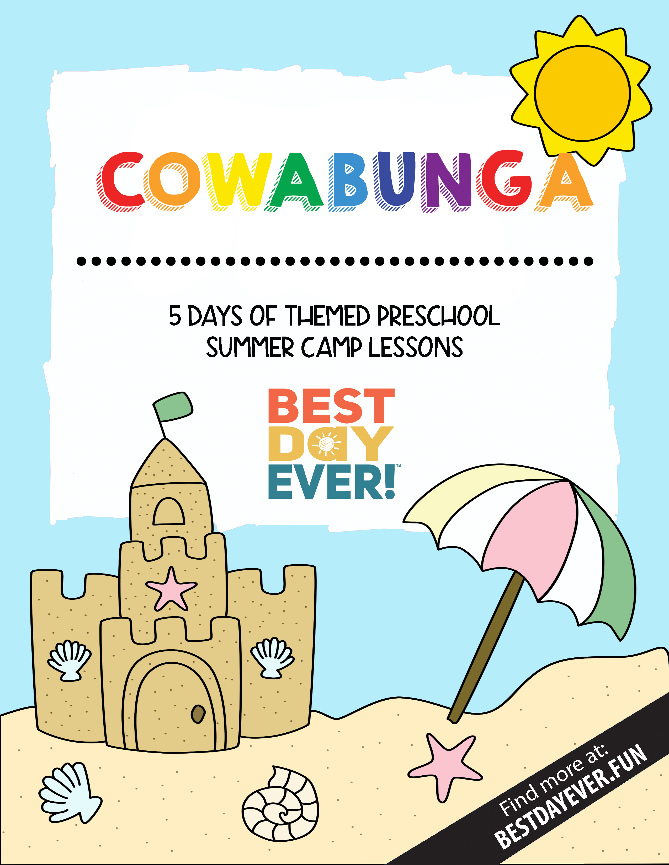 Cowabunga Preschool Summer Camp Lesson Plan