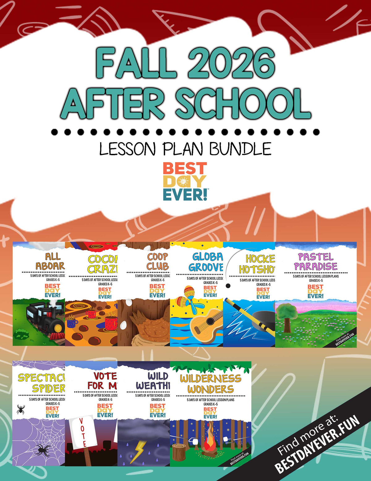 Fall 2026 After School Lesson Plan Bundle