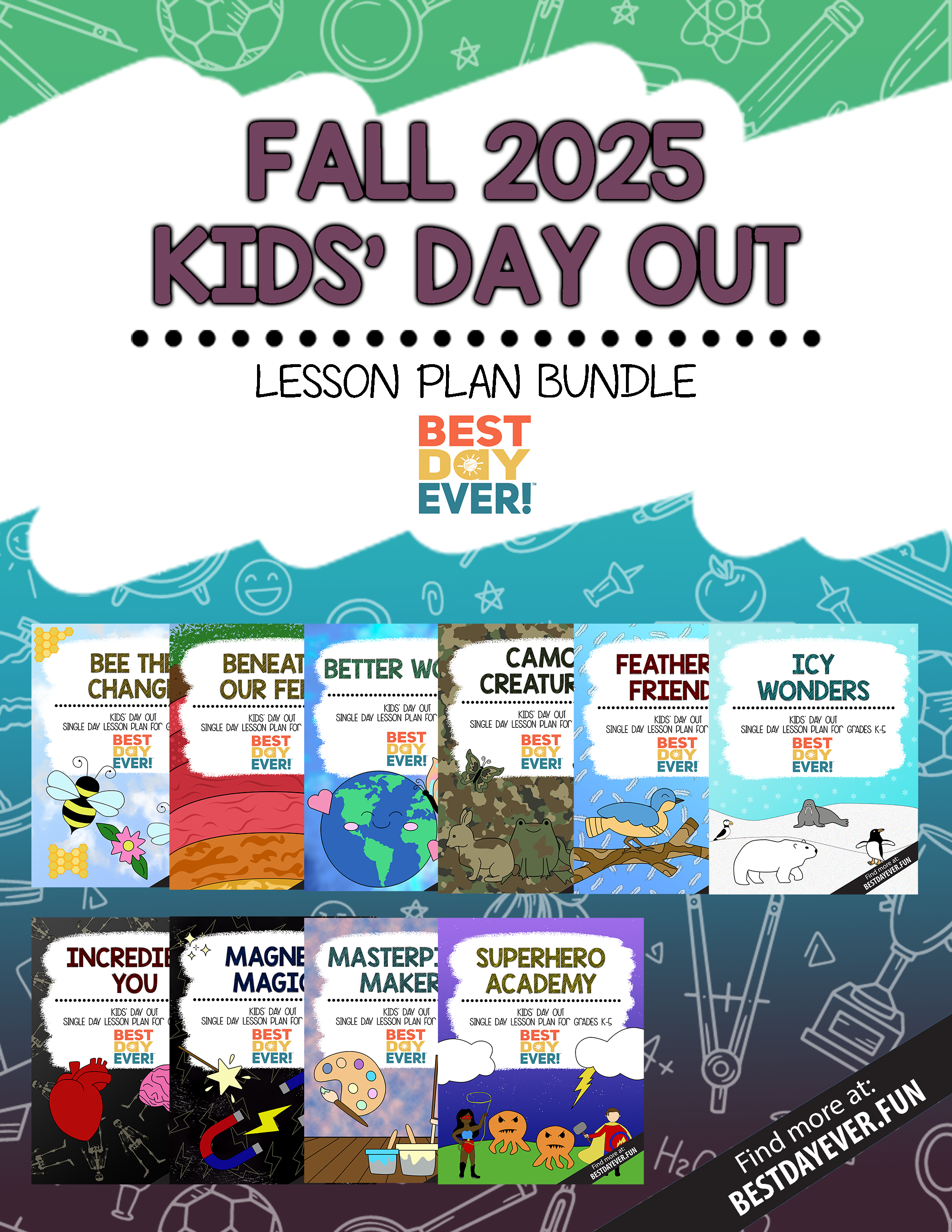 Fall 2025 Kids’ Day Out Lesson Plan Bundle