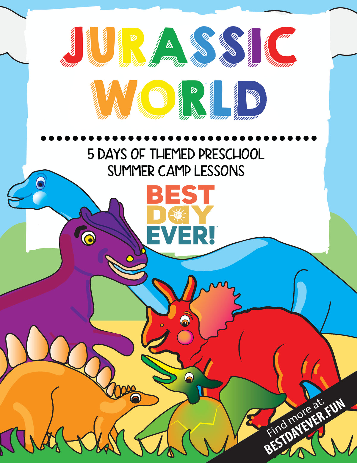 Jurassic World Preschool Summer Camp Lesson Plan