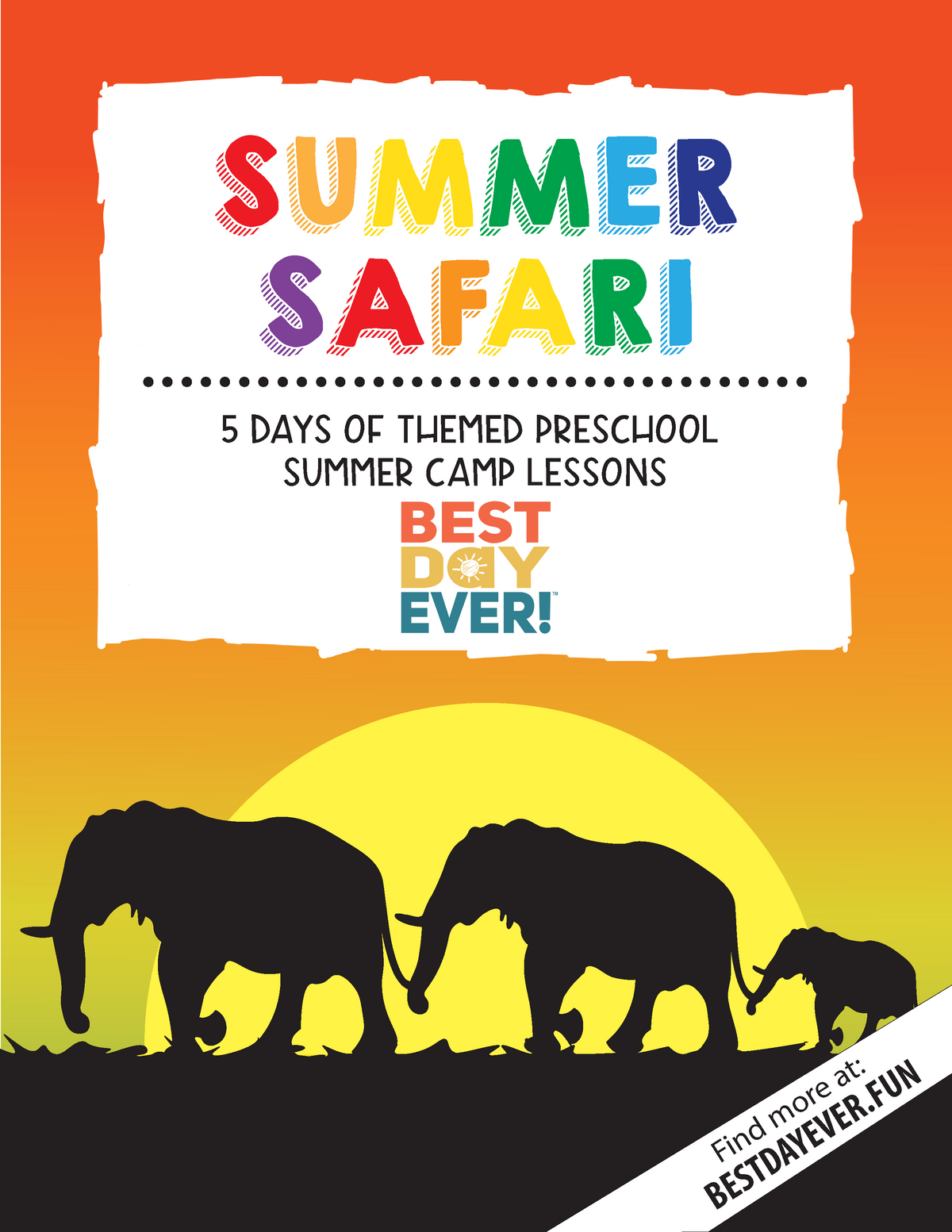 Summer Safari Preschool Summer Camp Plan